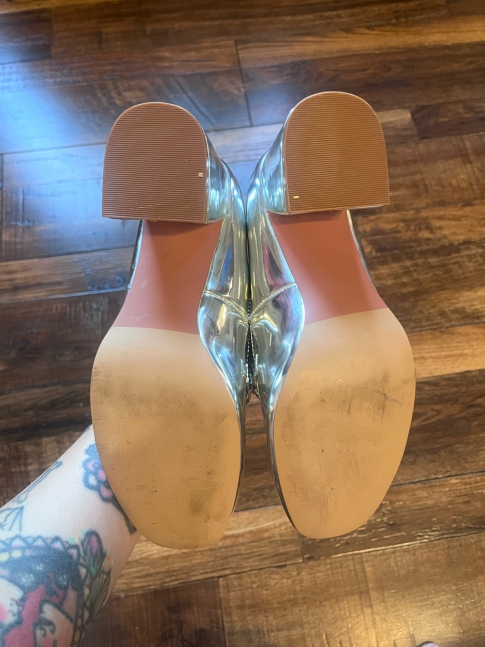 stradivarius Metallic Silver Loafers with Bit Accent - Picture 3 of 3